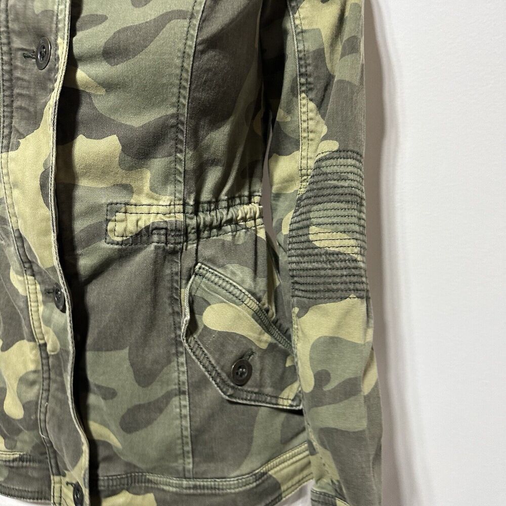 Hollister Utility Green Camo  Camouflage Jacket Women's Size M Drawstring Waist - Picture 7 of 15